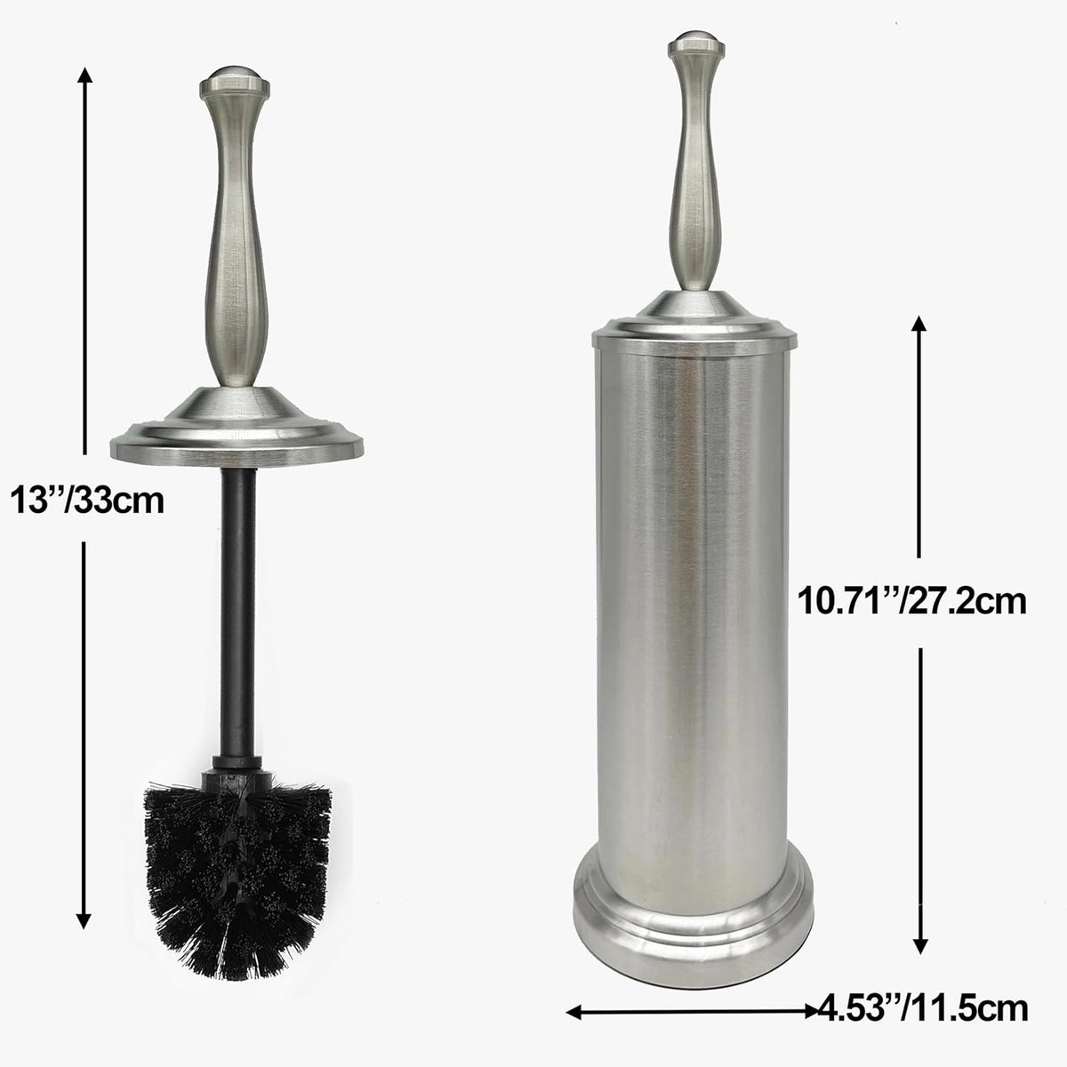 Brushed Nickel Toilet Bowl Brush with Holder, Durable Bathroom Cleaning Tool, Modern Design for Easy Toilet Maintenance, Bathroom Cleaner Brush for Efficient Cleaning and Hygiene