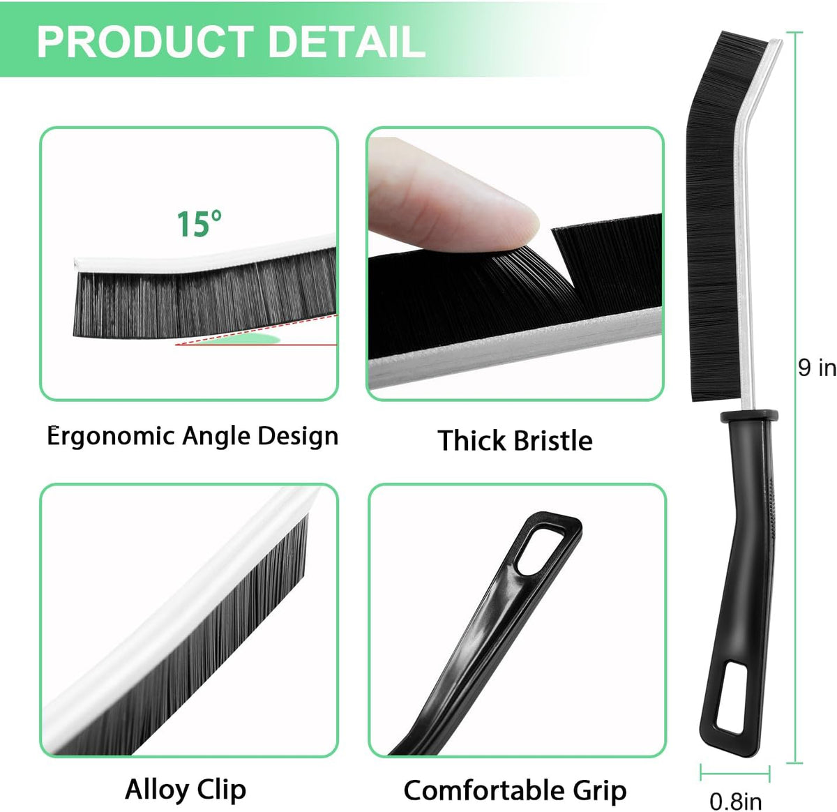 12PCS Crevice Cleaning Brush,Hard Bristle Grout Scrub Brushes for Gaps