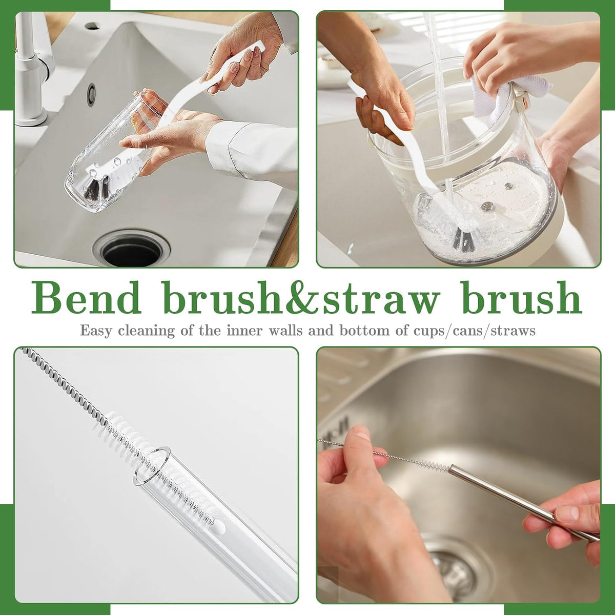 15 Pcs Crevice Cleaning Brush, Multifunctional Grout Brush and Straw Brush