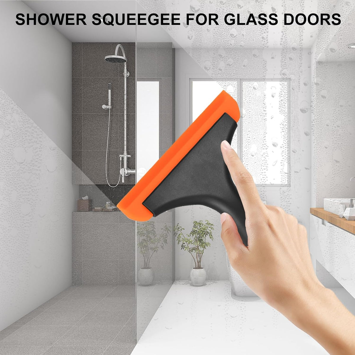 SetSail Shower Squeegee for Glass Doors, Small Squeegee for Shower Glass