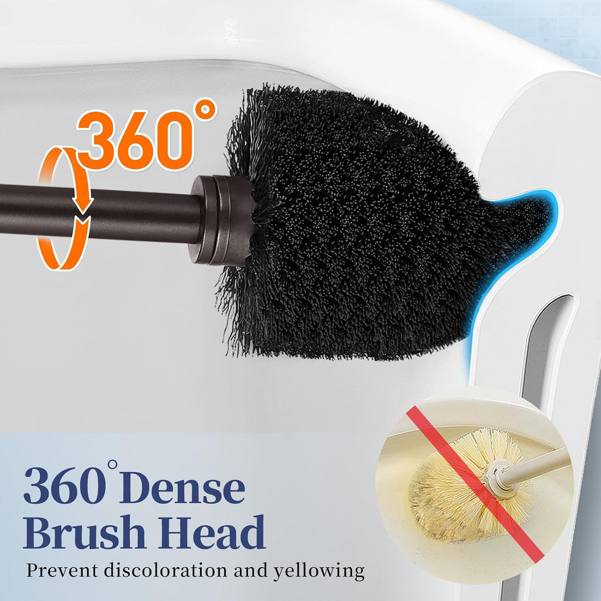HAMITOR Toilet Bowl Brush Holder Set: Modern Brown Bathroom Accessories