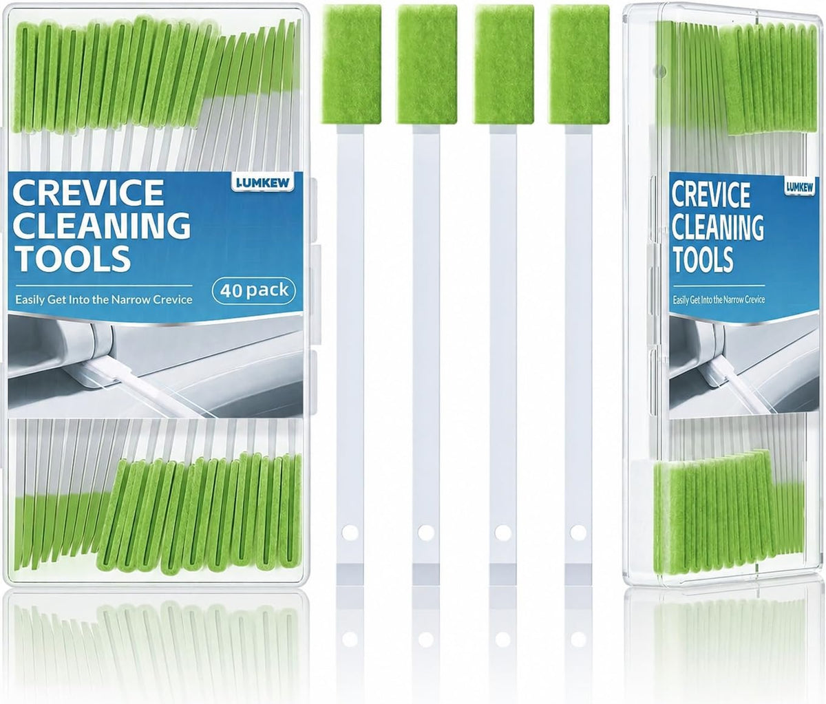 Lumkew Crevice Cleaning Brushes Tool for Tiny Small Spaces, 40Pcs, White