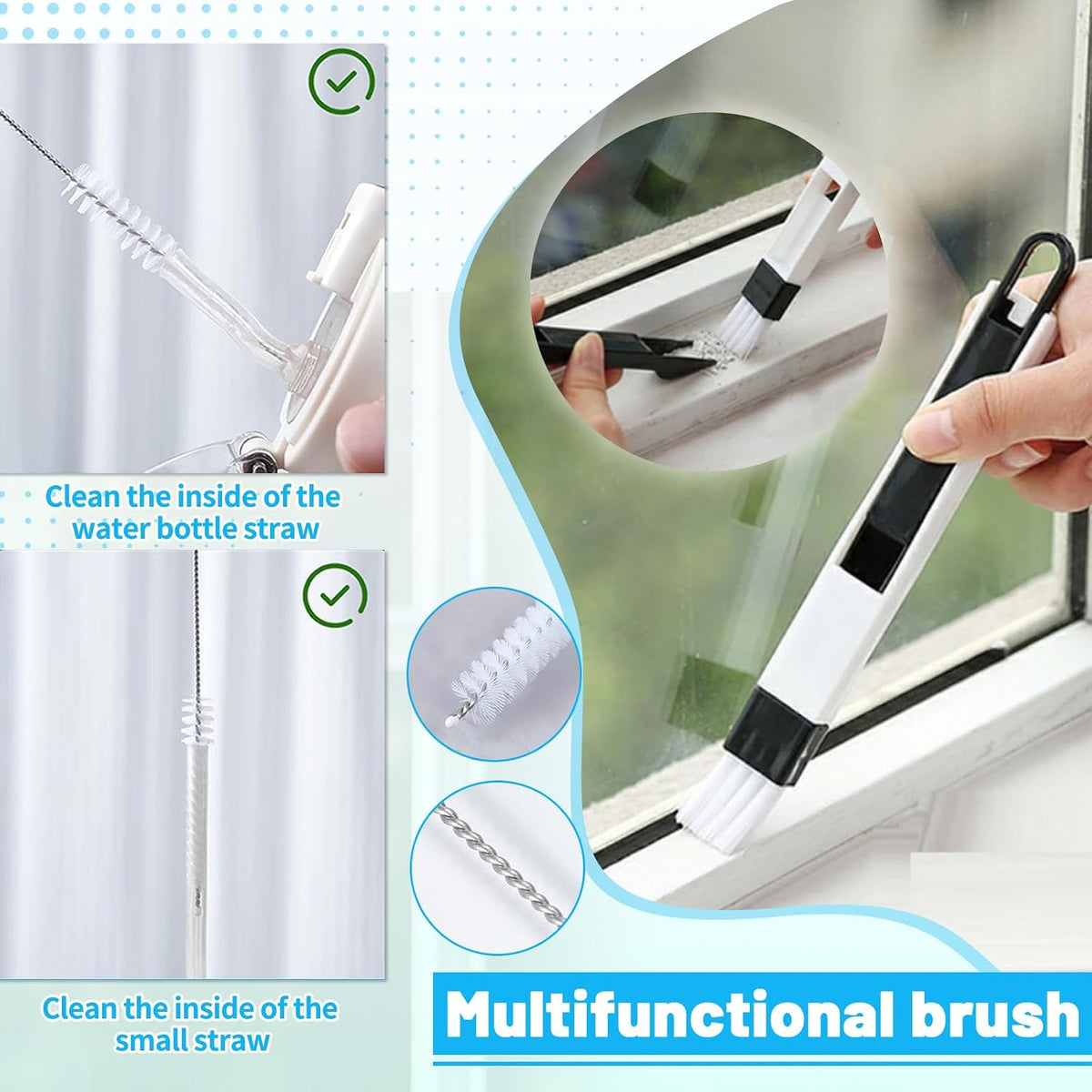 16Pcs Crevice Cleaning Brush Set, Hard Bristle Scrub Brushes for Gaps