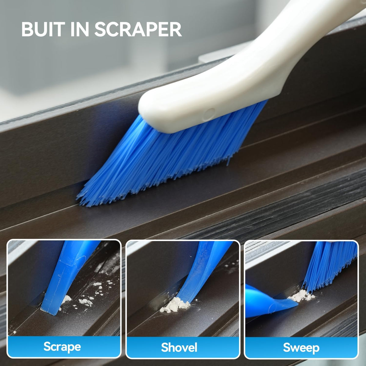 Crevice Cleaning Brush Set for Kitchen & Window Tracks, 4-Piece