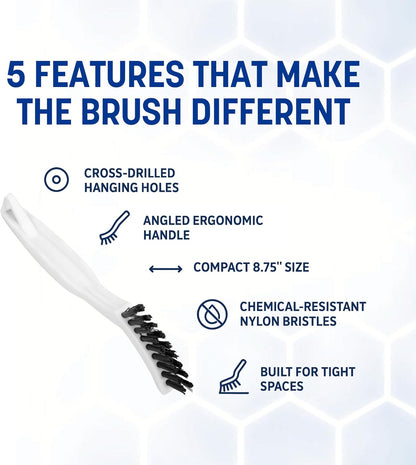 SPARTA Grout Brush with Stiff Nylon Bristles, 8 Inch, White