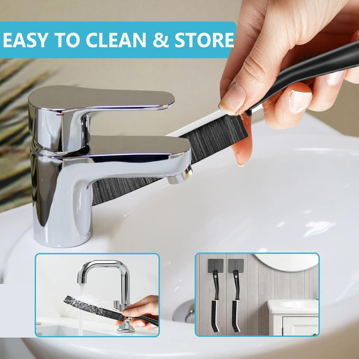 9PCS Crevice Cleaning Brush, Hard Bristle Scrub Brushes Tools