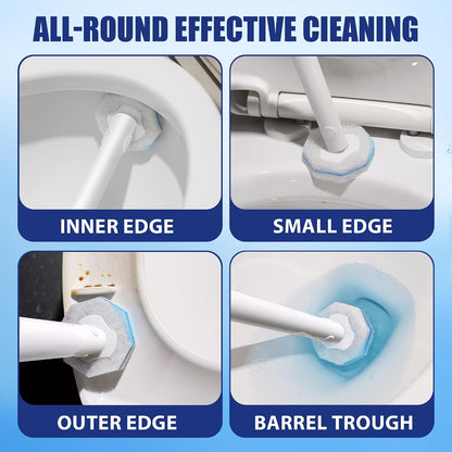 2 Pack Disposable Toilet Brush and Holder Set with 30 Replacement Heads