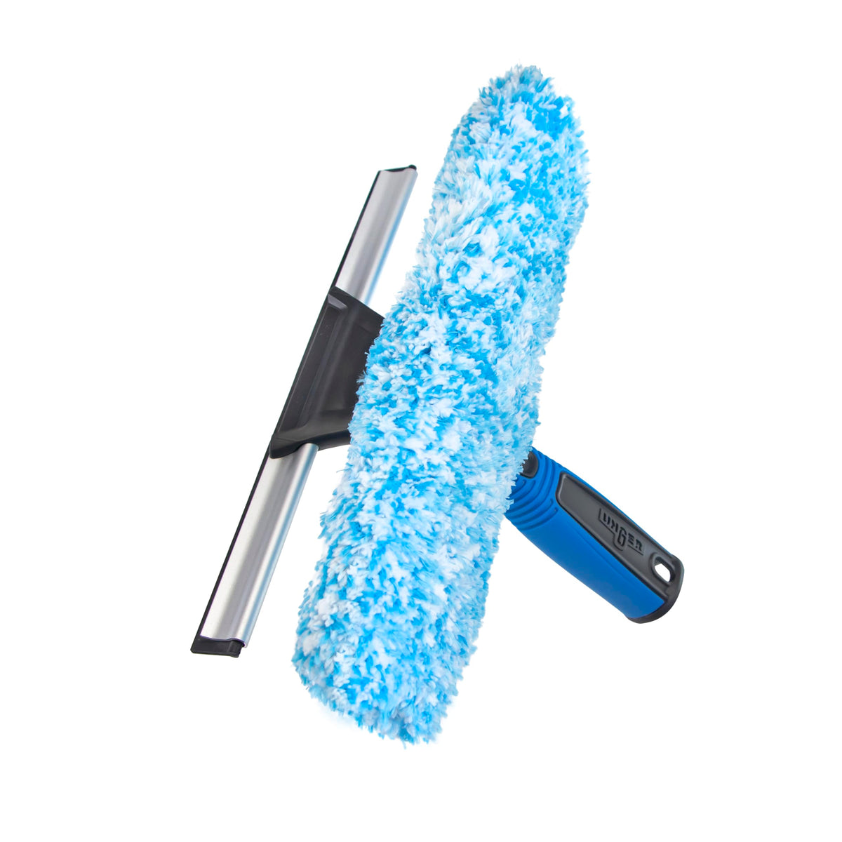 Unger Professional Connect and Clean 2-in-1 Squeegee and Scrubber, 6” Window Cleaning Tool, Commercial and Residential Use, Washer Cleaner Supplies to Remove Excess Water and Dry
