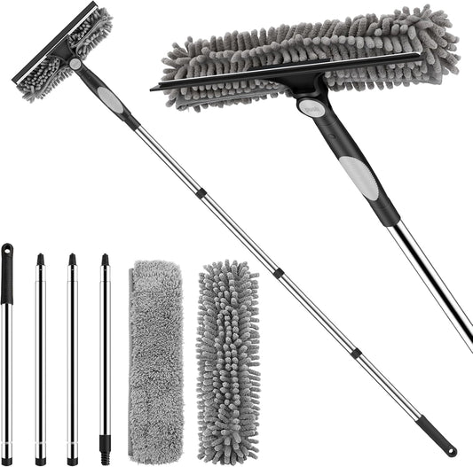 SetSail Window Squeegee with 66in Extension Pole 2-in-1 Window Cleaning Kit