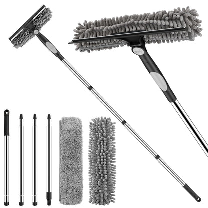 SetSail Window Squeegee with 66in Extension Pole 2-in-1 Window Cleaning Kit