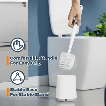 Holaloha Toilet Brush and Holder Set, 3 Pack, White