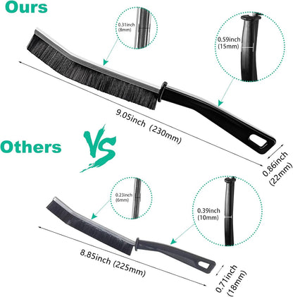 OKOM Multifunctional Stainless Steel Crevice Cleaning Brush - Hard Bristles for Kitchen & Bath Gap Cleaning
