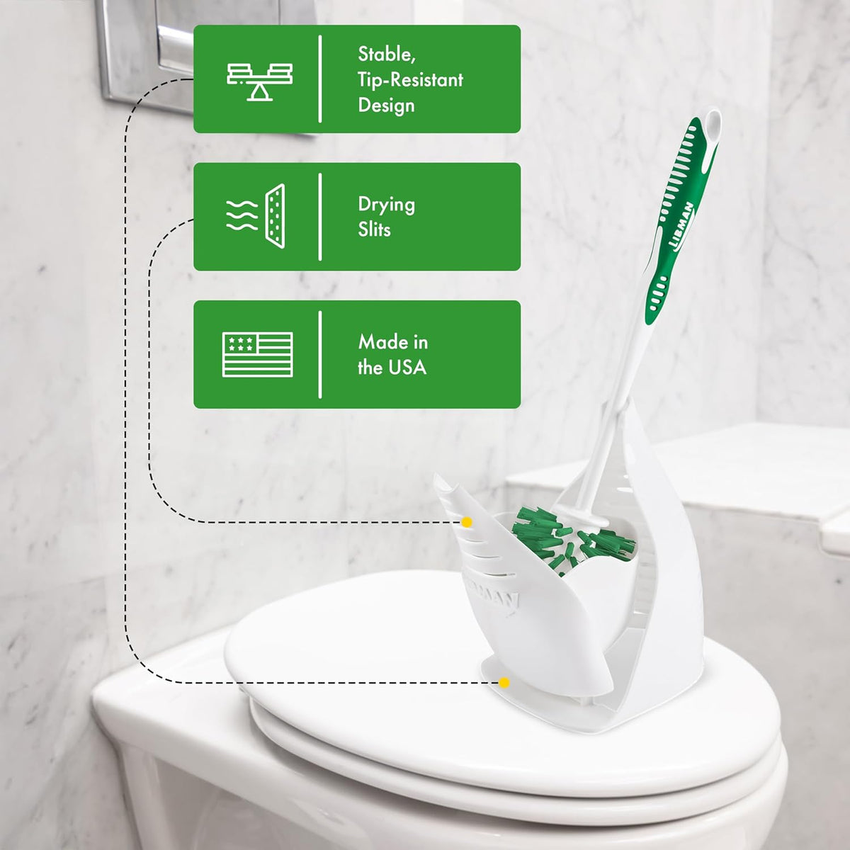 Libman Designer Bowl Brush and Caddy, Hygenic with Drying Slits, 2 Pack