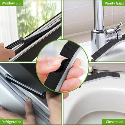 Commercial-Grade Crevice Cleaning Brush Set, Ultra-Stiff Heavy-Duty Gap Scrubber Tools for Bathroom Grout, Window Tracks & Auto Detailing, Zero Cross-Contamination