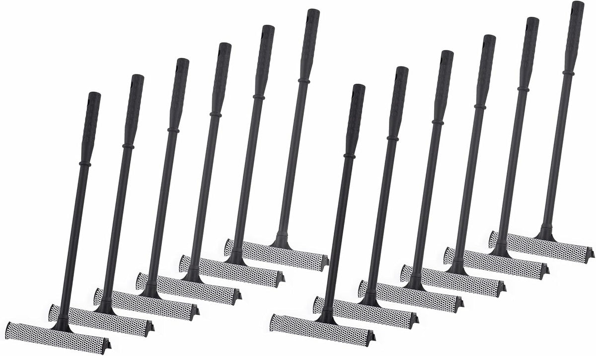 Matthew Cleaning All Purpose Window Squeegee Window Cleaner Tool,Car Squeegee Windshield Cleaning Sponge and Rubber Squeegee,2-in-1 Window Cleaner Sponge(8'') and Soft Rubber with Pole 20’’(6Pack)