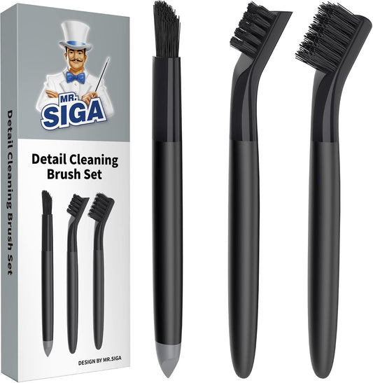 MR.SIGA Grout Cleaner Brush Set, Detail Cleaning Brush Set for Tiles, Sinks