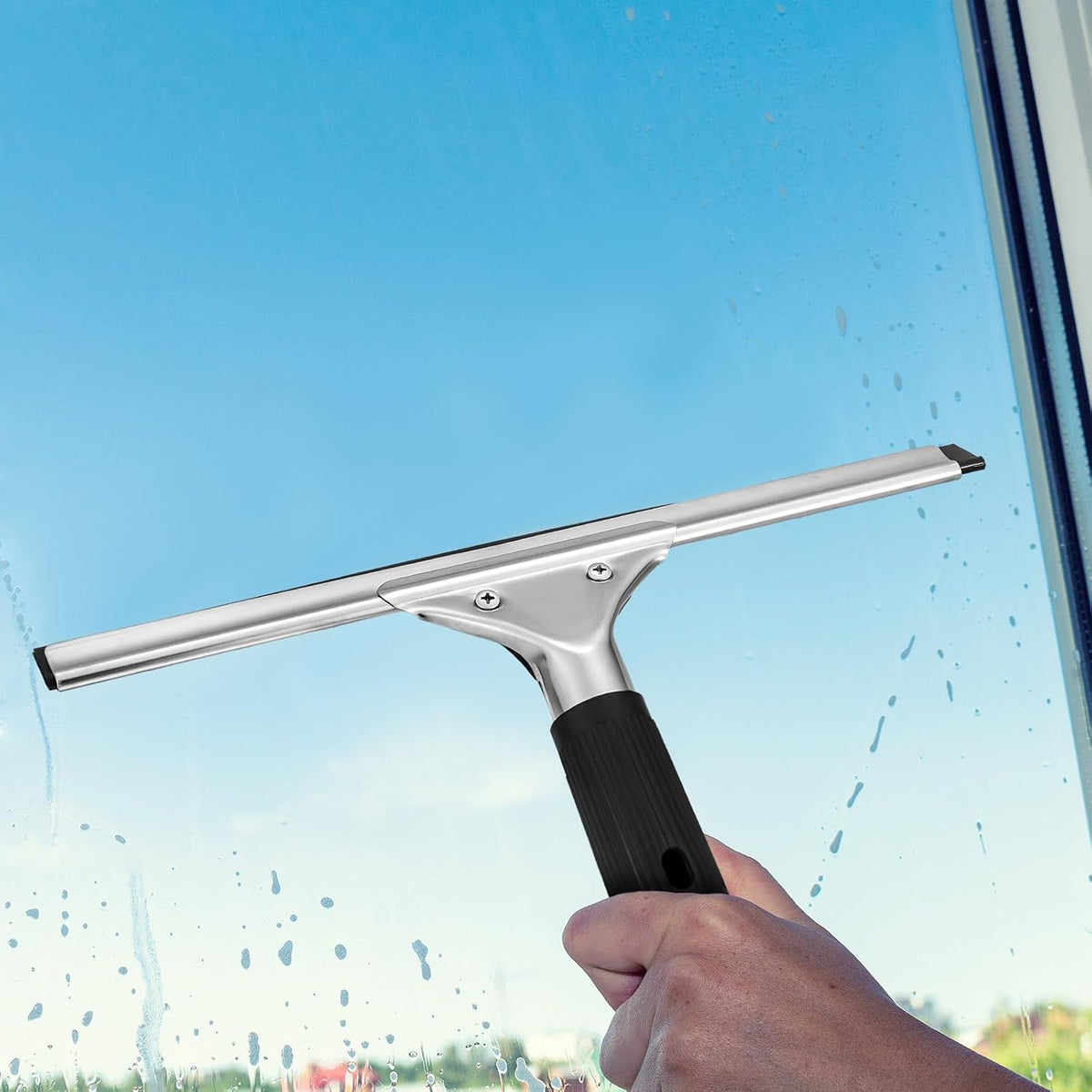 6 Pcs 12'' Professional Steel Window Squeegee