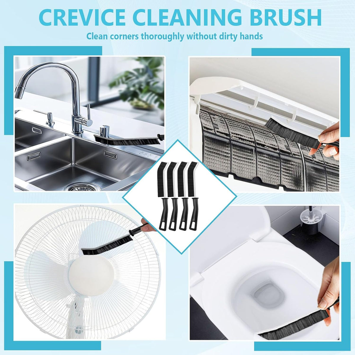 18PCS Crevice Cleaning Brush Hard Bristle Scrub Brushes for Gaps with Box