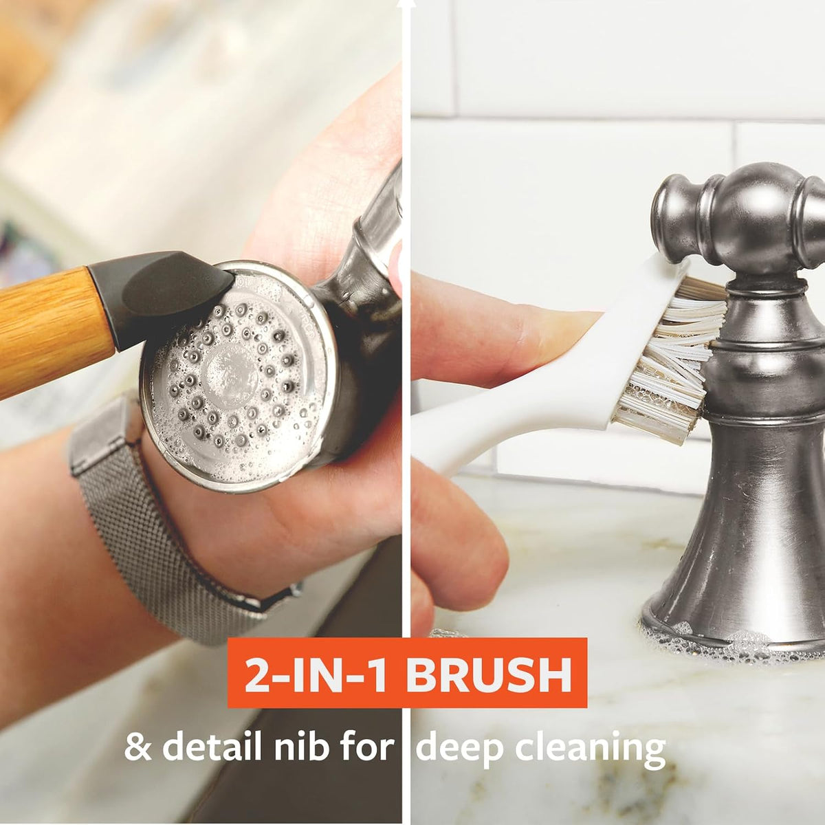 Full Circle Every-Crevice Detail Brush for Grout, White