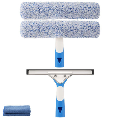 Mitclear Window Cleaning Kit 14IN Squeegee & Scrubber for Shower Glass Car