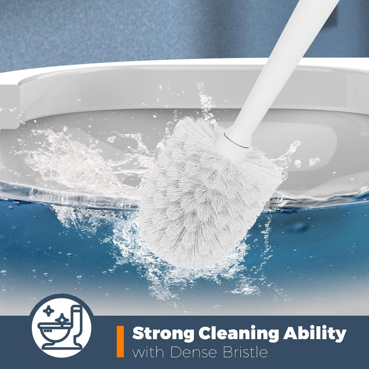 Holaloha Toilet Brush and Holder Set, 3 Pack, White