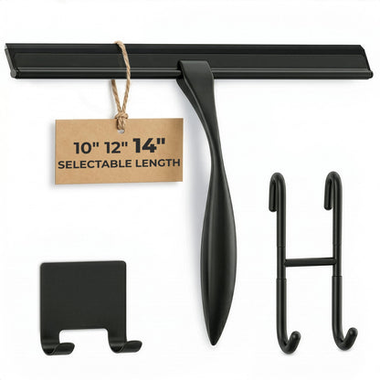 4 Pcs Hand Squeegee for Shower Glass, 9.45 in Silicone Blade