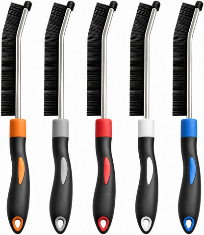 Colourful Crevice Cleaning Brushes for Bathroom, Kitchen and Window, 5 Pack