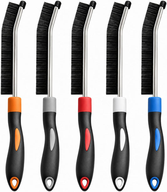 Colourful Crevice Cleaning Brushes for Bathroom, Kitchen and Window, 5 Pack