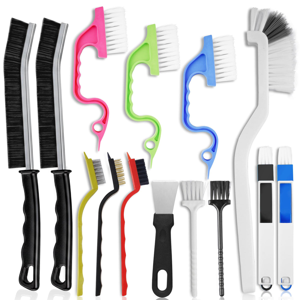 8 Pcs Crevice Cleaning Brush Set Hard Bristle Tools for Narrow Spaces