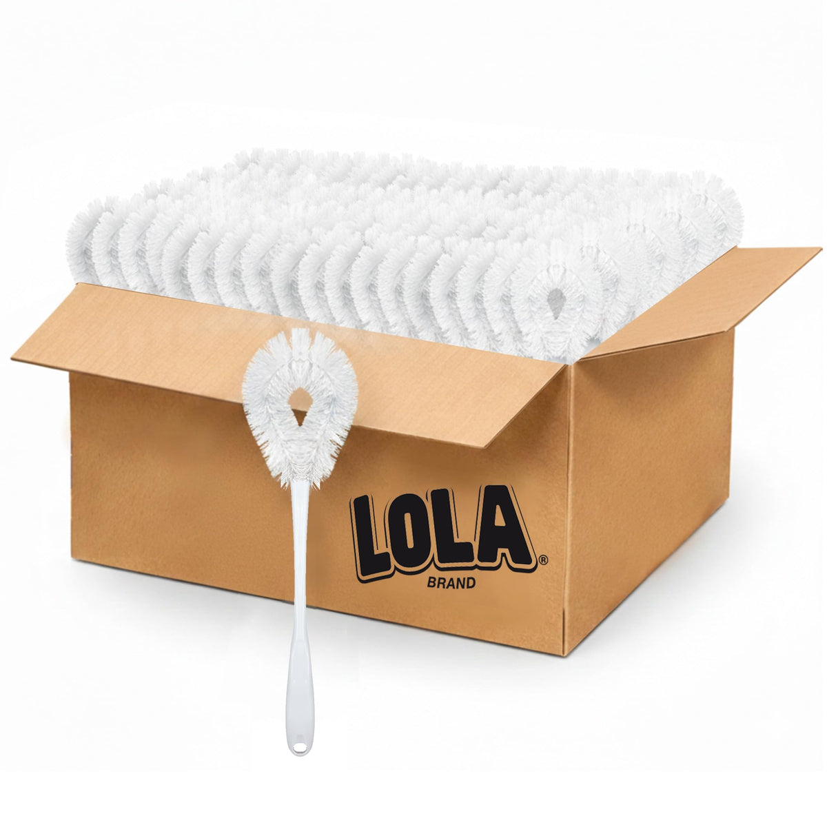 LOLA Classic Toilet Brush, Durable Fiber Stiff Bristles, Non-Scratch - 2 PK
