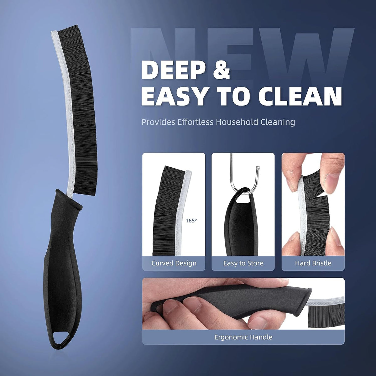 CLEANGOR Crevice Cleaning Brushes, Cleaner Scrub Brush Tool for Tight Space