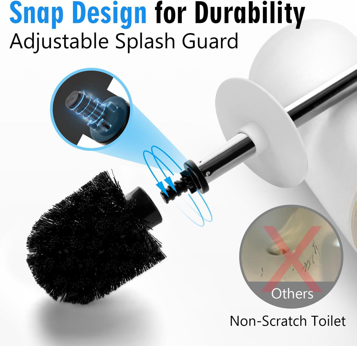 Matt White Ceramic Toilet Brush and Holder Set