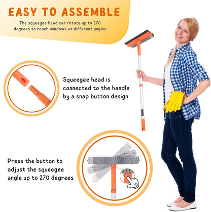 Window Squeegee for Home Glass, 20''-30'' Car Windshield Cleaner Tool