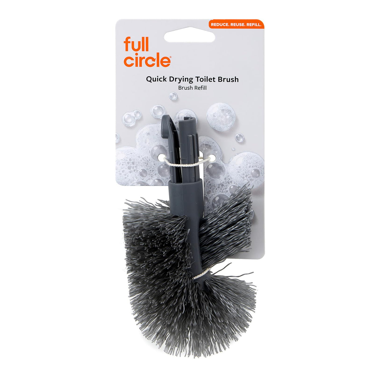 Full Circle Quick Drying Toilet Brush, Replaceable Head, White