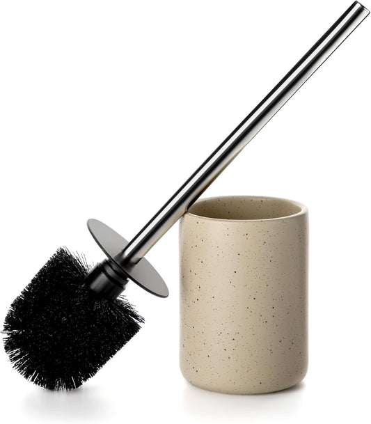 Ceramic Toilet Brush and Holder Set, Toilet Bowl Cleaner Brush
