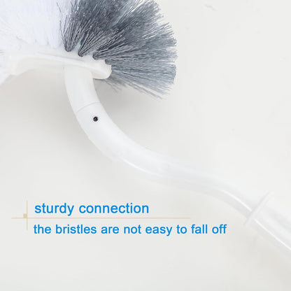 2 Pack Curved Toilet Bowl Brush Without Holder for Bathroom, Compact Toilet Brush Durable Under The Rim Household Deep Cleaning Brushes (White Toilet Brush Without Holder)