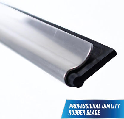 Unger Connect and Clean 16” Performance Window and Glass Cleaning Squeegee with Replacement Rubber, Cleaning Supplies, Heavy Duty Household Cleaner Tools with Streak-Free Results