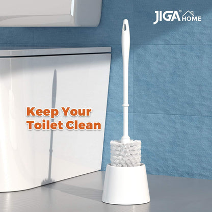 JIGA Toilet Bowl Brush and Holder, White, 3 Pack