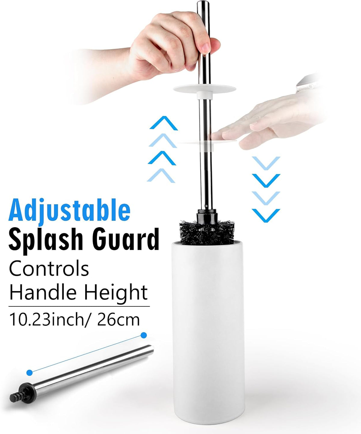 Matt White Ceramic Toilet Brush and Holder Set
