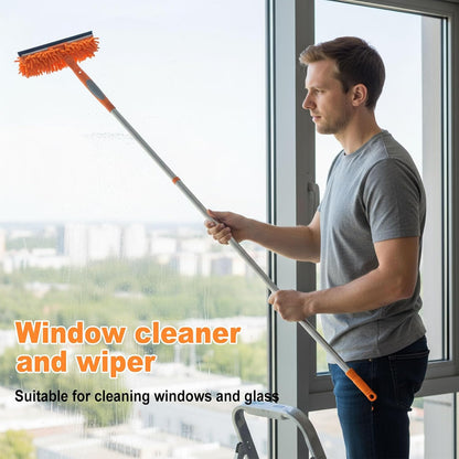 67" Window Squeegee for Window Cleaning with Extension Pole, 3-in-1