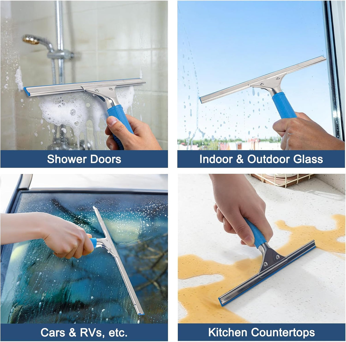 18” Professional Squeegee for Window Cleaning with 12” Replacement Blades