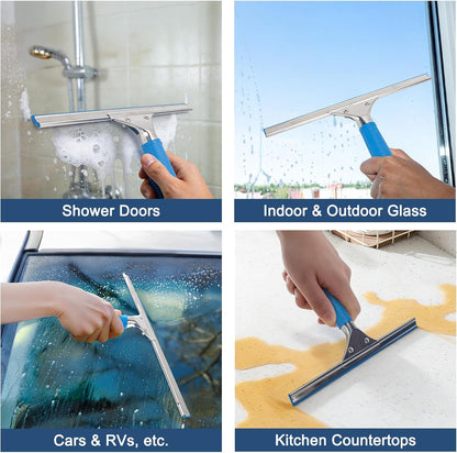 18” Professional Squeegee for Window Cleaning with 12” Replacement Blades