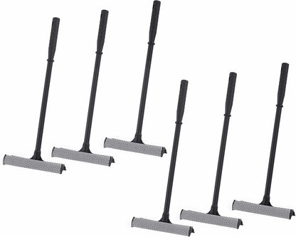 Matthew Cleaning All Purpose Window Squeegee Window Cleaner Tool,Car Squeegee Windshield Cleaning Sponge and Rubber Squeegee,2-in-1 Window Cleaner Sponge(8'') and Soft Rubber with Pole 20’’(6Pack)