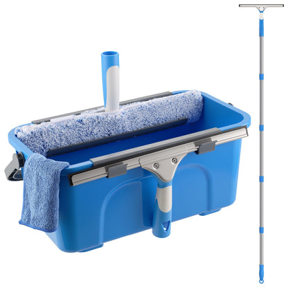 Mitclear Window Cleaning Kit 77'' Long Handle with Bucket for Home Outdoor