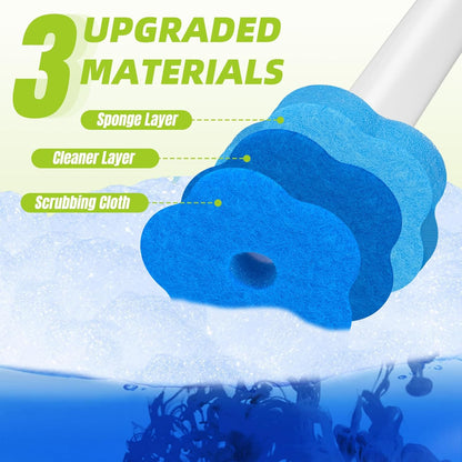 Disposable Toilet Brush with 48pcs Toilet Wand Refills, Toilet Bowl Cleaner Wands, Toilet Cleaning System Starter Kit