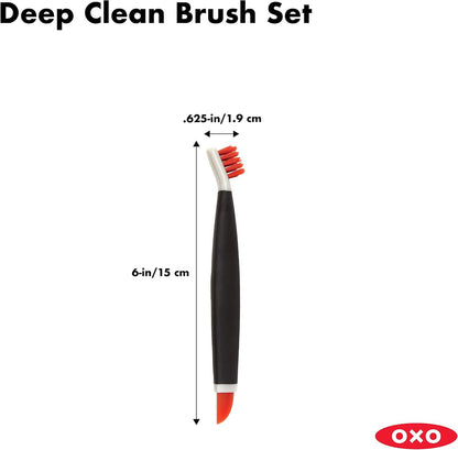 OXO Good Grips Deep Clean Brush Set, Orange, Blue