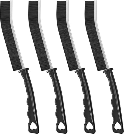 4TH Multi-Purpose Hard Bristle Crevice Cleaning Brush, 4 Pcs, Black