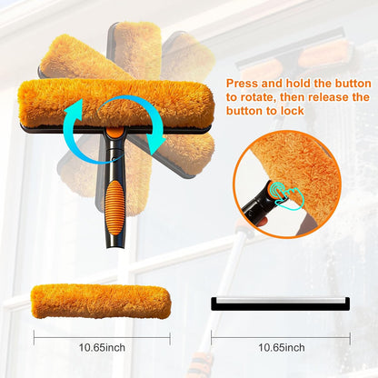 26FT Window Washing Kit, Squeegee with Telescopic Extension Pole