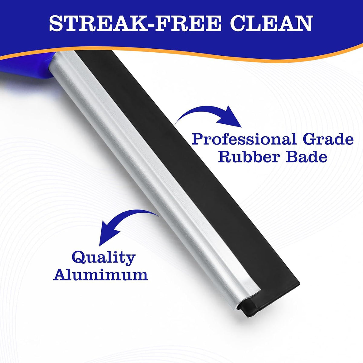 18-Inch Window Squeegee Professional with 12-INCH Chanel Squeegee for Shower Glass, Easy Change Window Cleaner Squeegees Washer Kit for Countertop Car Mirror Cleaning & Washing