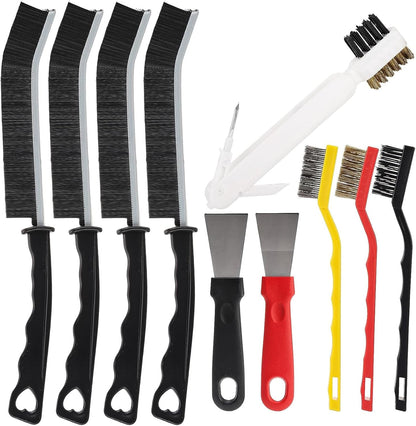 Window Cleaner Set, 10Pcs Window Door Tracks Groove Crevice Cleaning Brushes Tools for Sliding Glass Doors, Air Conditioner
